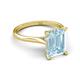 5 - Zaire 2.12 ctw Aquamarine Emerald Shape (9x7 mm) Hidden Halo accented Side Natural Diamond Engagement Ring 