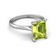 5 - Zaire 2.57 ctw Peridot Emerald Shape (9x7 mm) Hidden Halo accented Side Natural Diamond Engagement Ring 