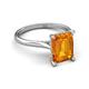 5 - Zaire 2.37 ctw Citrine Emerald Shape (9x7 mm) Hidden Halo accented Side Natural Diamond Engagement Ring 