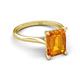 5 - Zaire 2.37 ctw Citrine Emerald Shape (9x7 mm) Hidden Halo accented Side Natural Diamond Engagement Ring 