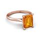 5 - Zaire 2.37 ctw Citrine Emerald Shape (9x7 mm) Hidden Halo accented Side Natural Diamond Engagement Ring 