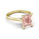 5 - Zaire 2.37 ctw Morganite Emerald Shape (9x7 mm) Hidden Halo accented Side Natural Diamond Engagement Ring 