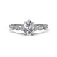 1 - Kiara 1.05 ctw Moissanite Pear Shape (7x5 mm) Solitaire Plus accented Natural Diamond Engagement Ring 