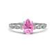 1 - Kiara 1.10 ctw Pink Sapphire Pear Shape (7x5 mm) Solitaire Plus accented Natural Diamond Engagement Ring 