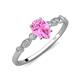 5 - Kiara 1.10 ctw Pink Sapphire Pear Shape (7x5 mm) Solitaire Plus accented Natural Diamond Engagement Ring 