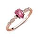 3 - Kiara 0.90 ctw Pink Tourmaline Pear Shape (7x5 mm) Solitaire Plus accented Natural Diamond Engagement Ring 