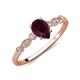 5 - Kiara 1.10 ctw Rhodolite Garnet Pear Shape (7x5 mm) Solitaire Plus accented Natural Diamond Engagement Ring 