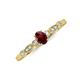 3 - Kiara Desire Oval Cut Red Garnet and Round Lab Grown Diamond Engagement Ring 