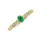 3 - Kiara 0.65 ctw Emerald Oval Shape (6x4 mm) Solitaire Plus accented Natural Diamond Engagement Ring 