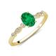 3 - Kiara 1.00 ctw Emerald Oval Shape (7x5 mm) Solitaire Plus accented Natural Diamond Engagement Ring 