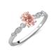 3 - Kiara 0.95 ctw Morganite Oval Shape (7x5 mm) Solitaire Plus accented Natural Diamond Engagement Ring 