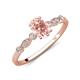 3 - Kiara 0.95 ctw Morganite Oval Shape (7x5 mm) Solitaire Plus accented Natural Diamond Engagement Ring 