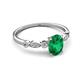 5 - Kiara 1.00 ctw Emerald Oval Shape (7x5 mm) Solitaire Plus accented Natural Diamond Engagement Ring 
