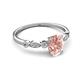 5 - Kiara 0.95 ctw Morganite Oval Shape (7x5 mm) Solitaire Plus accented Natural Diamond Engagement Ring 