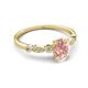 5 - Kiara 0.95 ctw Morganite Oval Shape (7x5 mm) Solitaire Plus accented Natural Diamond Engagement Ring 