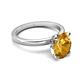 3 - Abena 1.76 ctw Citrine Oval Shape (9x7 mm) with Prong Studded Side Natural Diamond Solitaire Plus Engagement Ring 