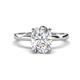 1 - Abena 1.96 ctw Moissanite Oval Shape (9x7 mm) with Prong Studded Side Natural Diamond Solitaire Plus Engagement Ring 