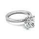 3 - Abena 1.96 ctw Moissanite Oval Shape (9x7 mm) with Prong Studded Side Natural Diamond Solitaire Plus Engagement Ring 