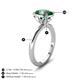 5 - Abena 2.21 ctw Created Alexandrite Oval Shape (9x7 mm) with Prong Studded Side Natural Diamond Solitaire Plus Engagement Ring 