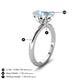 5 - Abena 1.81 ctw Aquamarine Oval Shape (9x7 mm) with Prong Studded Side Natural Diamond Solitaire Plus Engagement Ring 