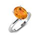 4 - Abena 1.76 ctw Citrine Oval Shape (9x7 mm) with Prong Studded Side Natural Diamond Solitaire Plus Engagement Ring 
