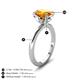 5 - Abena 1.76 ctw Citrine Oval Shape (9x7 mm) with Prong Studded Side Natural Diamond Solitaire Plus Engagement Ring 