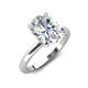 4 - Abena 1.96 ctw Moissanite Oval Shape (9x7 mm) with Prong Studded Side Natural Diamond Solitaire Plus Engagement Ring 