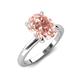 4 - Abena 1.67 ctw Morganite Oval Shape (9x7 mm) with Prong Studded Side Natural Diamond Solitaire Plus Engagement Ring 