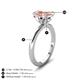 5 - Abena 1.67 ctw Morganite Oval Shape (9x7 mm) with Prong Studded Side Natural Diamond Solitaire Plus Engagement Ring 