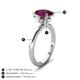 5 - Abena 2.36 ctw Rhodolite Garnet Oval Shape (9x7 mm) with Prong Studded Side Natural Diamond Solitaire Plus Engagement Ring 