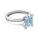 5 - Abena 2.06 ctw Aquamarine Emerald Shape (9x7 mm) with Prong Studded Natural Diamond Solitaire Plus Engagement Ring 