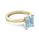 5 - Abena 2.06 ctw Aquamarine Emerald Shape (9x7 mm) with Prong Studded Natural Diamond Solitaire Plus Engagement Ring 