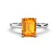 1 - Abena 2.31 ctw Citrine Emerald Shape (9x7 mm) with Prong Studded Natural Diamond Solitaire Plus Engagement Ring 