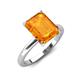 4 - Abena 2.31 ctw Citrine Emerald Shape (9x7 mm) with Prong Studded Natural Diamond Solitaire Plus Engagement Ring 