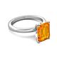 5 - Abena 2.31 ctw Citrine Emerald Shape (9x7 mm) with Prong Studded Natural Diamond Solitaire Plus Engagement Ring 