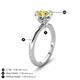 3 - Abena 1.01 ctw Yellow Sapphire (6.00 mm) with Prong Studded Side Natural Diamond Solitaire Plus Engagement Ring 