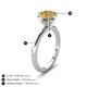 3 - Abena 0.93 ctw Citrine (6.50 mm) with Prong Studded Side Natural Diamond Solitaire Plus Engagement Ring 