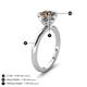 3 - Abena 1.06 ctw Smoky Quartz (6.50 mm) with Prong Studded Side Natural Diamond Solitaire Plus Engagement Ring 