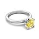 5 - Abena 1.01 ctw Yellow Sapphire (6.00 mm) with Prong Studded Side Natural Diamond Solitaire Plus Engagement Ring 