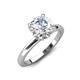 5 - Abena 1.06 ctw Moissanite (6.50 mm) with Prong Studded Side Natural Diamond Solitaire Plus Engagement Ring 