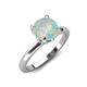 4 - Abena 0.72 ctw Opal (6.50 mm) with Prong Studded Side Natural Diamond Solitaire Plus Engagement Ring 