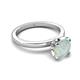 5 - Abena 0.72 ctw Opal (6.50 mm) with Prong Studded Side Natural Diamond Solitaire Plus Engagement Ring 