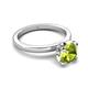 5 - Abena 1.16 ctw Peridot (6.50 mm) with Prong Studded Side Natural Diamond Solitaire Plus Engagement Ring 