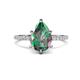 1 - Aisha 1.99 ctw Created Alexandrite (9x6 mm) Pear Shape Hidden Halo accented Lab Grown Diamond Women Engagement ring