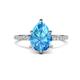 1 - Aisha 2.01 ctw Blue Topaz (9x6 mm) Pear Shape Hidden Halo accented Lab Grown Diamond Women Engagement ring