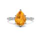 1 - Aisha 1.56 ctw Citrine (9x6 mm) Pear Shape Hidden Halo accented Lab Grown Diamond Women Engagement ring