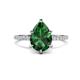 1 - Aisha 1.46 ctw Created Emerald (9x6 mm) Pear Shape Hidden Halo accented Lab Grown Diamond Women Engagement ring