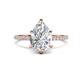 1 - Aisha 1.66 ctw Moissanite (9x6 mm) Pear Shape Hidden Halo accented Lab Grown Diamond Women Engagement ring