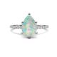 1 - Aisha 1.03 ctw Opal (9x6 mm) Pear Shape Hidden Halo accented Lab Grown Diamond Women Engagement ring