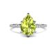 1 - Aisha 1.86 ctw Peridot (9x6 mm) Pear Shape Hidden Halo accented Lab Grown Diamond Women Engagement ring